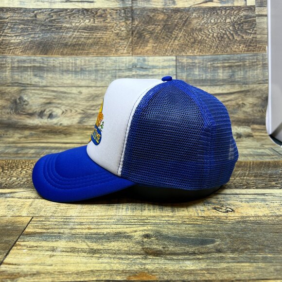 The Land Before Time Mens Trucker Hat Blue Snapback 1988 Dinosaur Movie Ball Cap - Picture 3 of 7